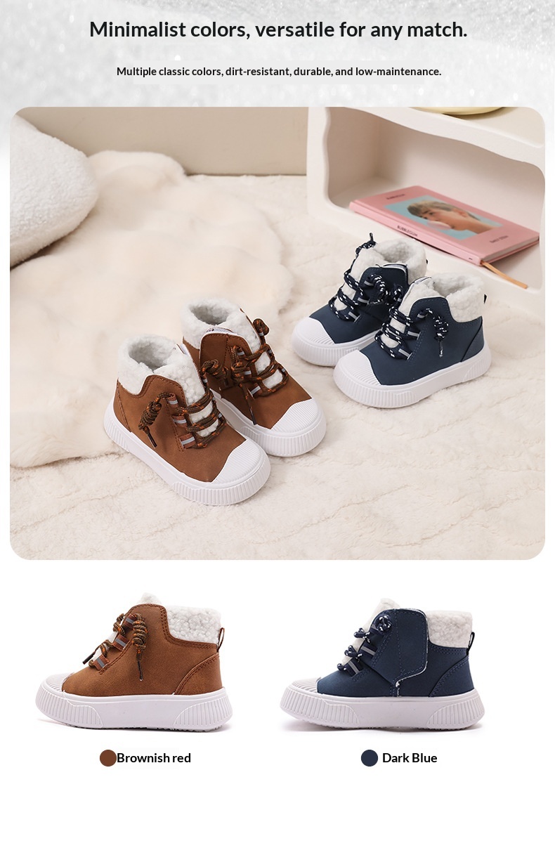 ShoeGlobe Stivali da neve per bambini, autunno inverno, ragazzi, caldi, foderati in pile, scarpe in cotone per ragazze, dropshipping, all'aperto_voghion.com