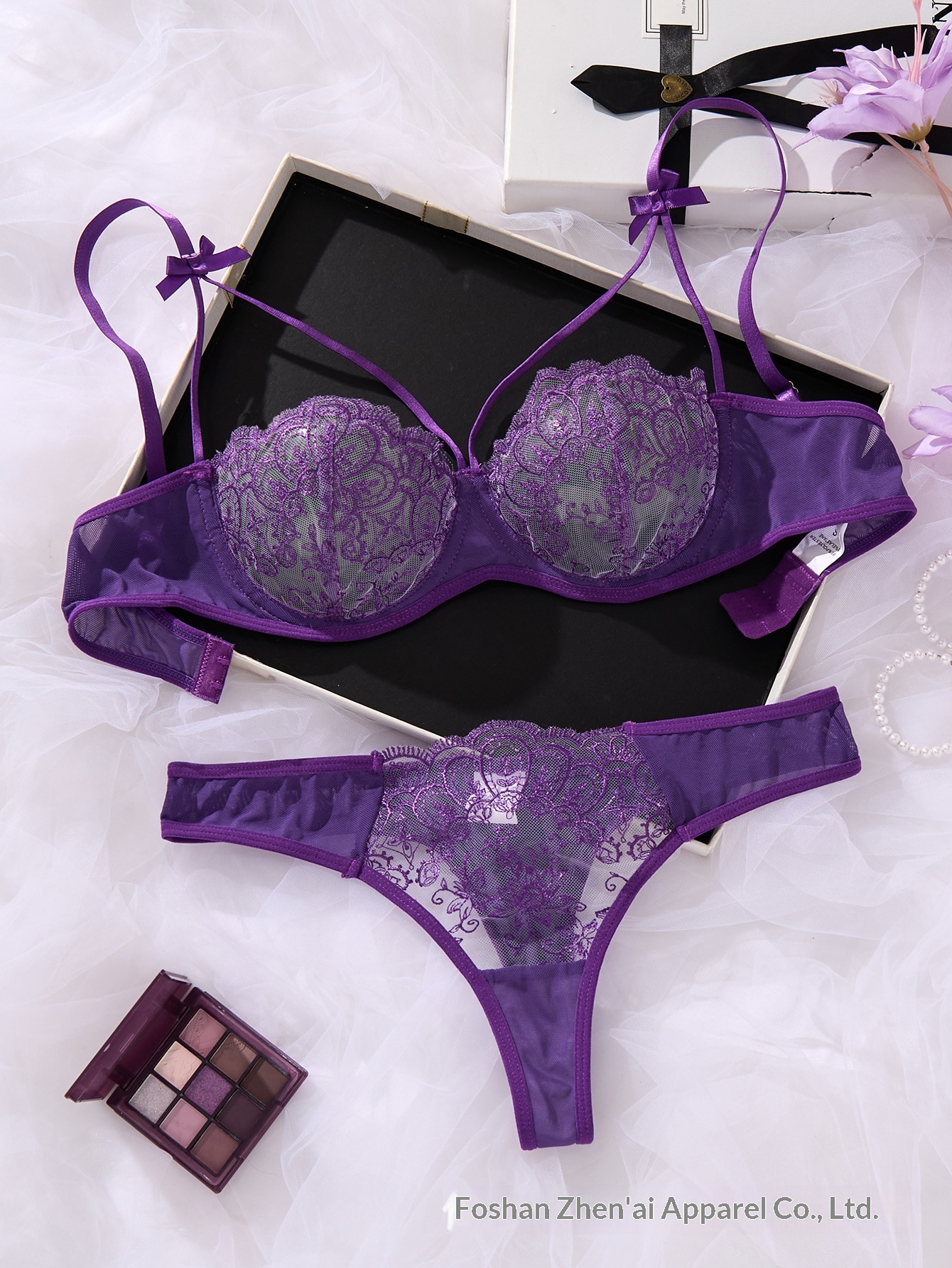 Eros Lab Foreign Trade Source Paar Spaß Transparentes Netz Stickerei Dreipunkt Stil Sexy Dessous Set 57_voghion.com