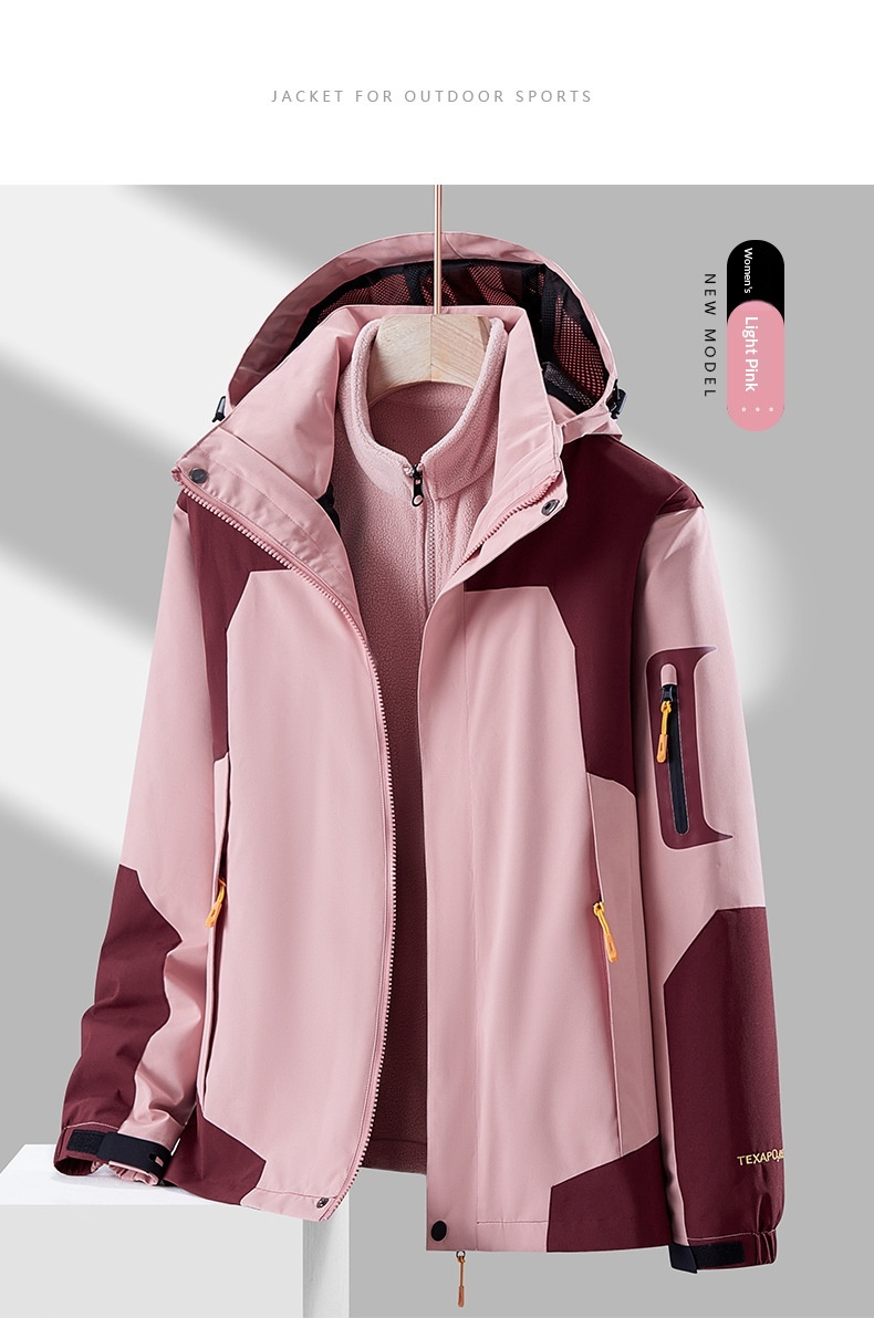 boy Boy Robo Outdoor 3-in-1 For Men And Women, Couple's Large Size Hiking Suit With Fleece, Warm Three-Piece Set Jacket_voghion.com