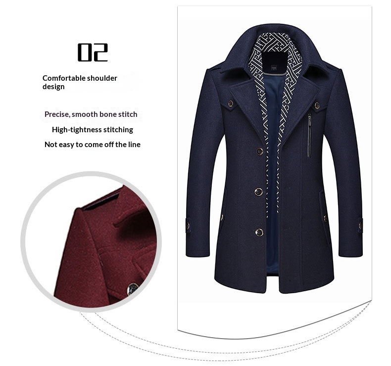 boy Boy New In Stock Wool Autumn Winter Men's Scarf Collar Warm Woolen Trench Middle-aged Coat Jacket_voghion.com