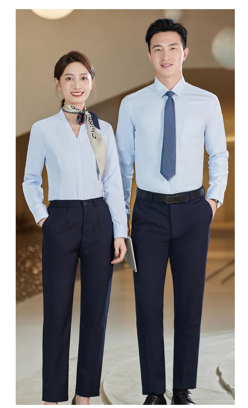 ChicShe China Mobile Company Business Hall Work For Men Women Long And Shirts Uniforms Short Sleeve Full Set New Style_voghion.com