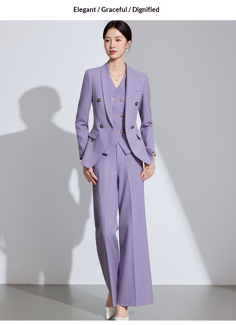 ChicShe Red Long Sleeve Blazer Women's Vest Pants Three-Piece Set Autumn Winter New Professional Fashion High-End Feel_voghion.com