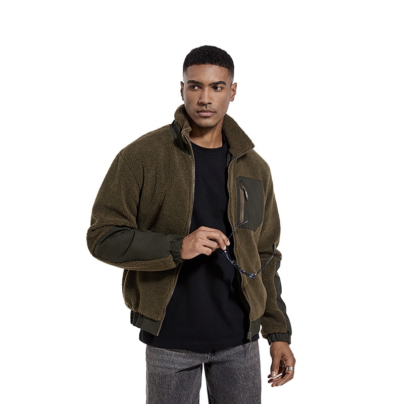 boy Boy Cross-Border Lamb Wool For Men, Autumn And Winter Stand Collar Fleece Casual New Style Export Jacket Cardigan Outdoor_voghion.com