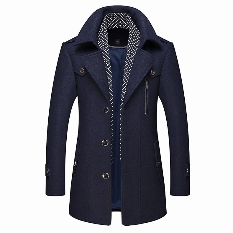 boy Boy New In Stock Wool Autumn Winter Men's Scarf Collar Warm Woolen Trench Middle-aged Coat Jacket_voghion.com
