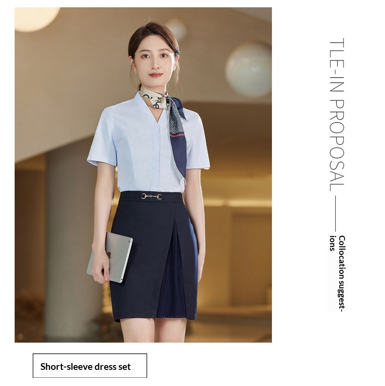ChicShe China Mobile Company Business Hall Work For Men Women Long And Shirts Uniforms Short Sleeve Full Set New Style_voghion.com