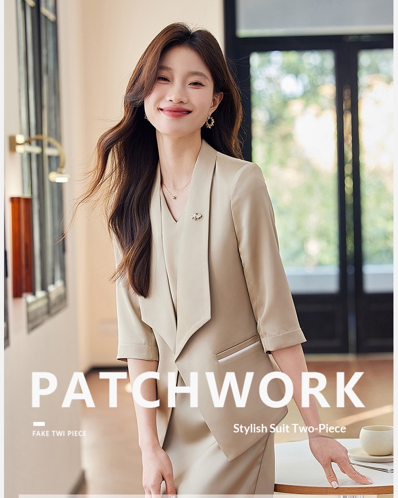 ChicShe Abito da donna rosso con maniche a tre quarti, giacca corta, completo due pezzi, primavera e autunno 2025, nuovo_voghion.com