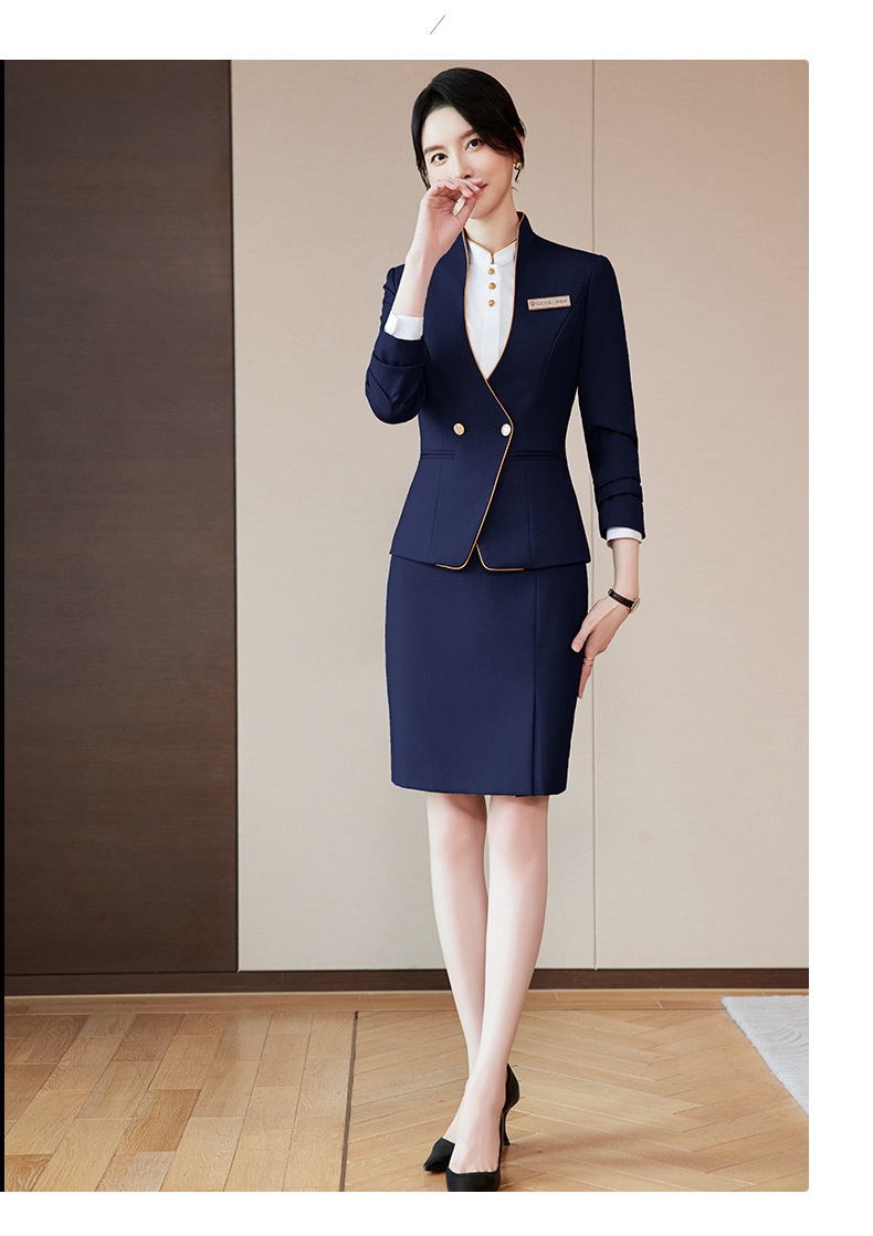 ChicShe 2025 Autumn Winter New Elegant Professional Suit Set For Women Flight Attendant Uniform Hotel Front Desk Reception Work_voghion.com
