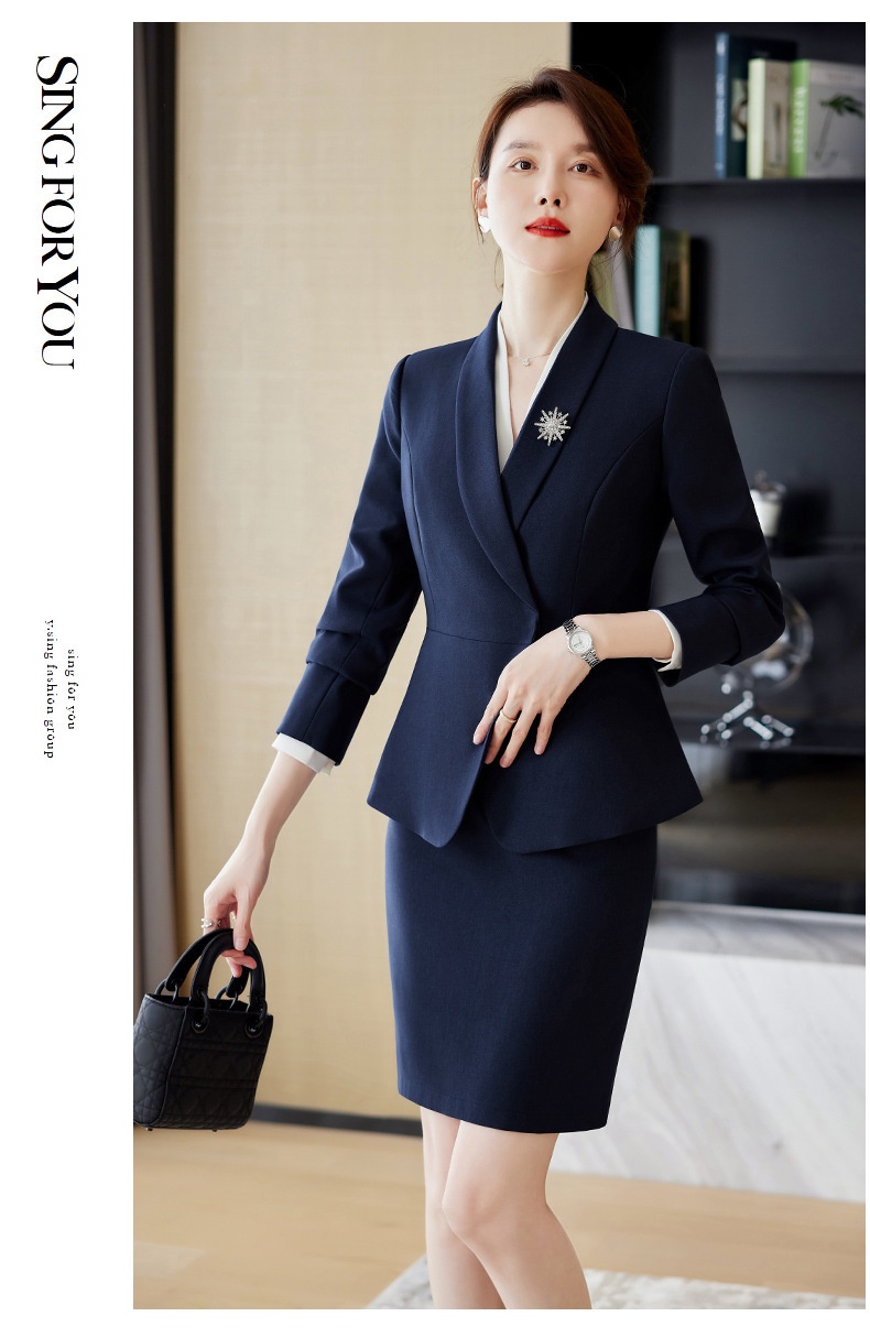 Ensemble tailleur manches longues haut de gamme ChicShe pour femme, tenue professionnelle élégante style déesse, réception de bijouterie_voghion.com