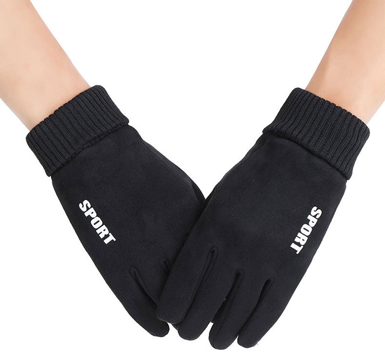 boy Boy Boy N034 Thermal Winter Outdoor Touchscreen Cycling Hand Protection Men's Suede Windproof Cold-Proof Gloves Derong_voghion.com