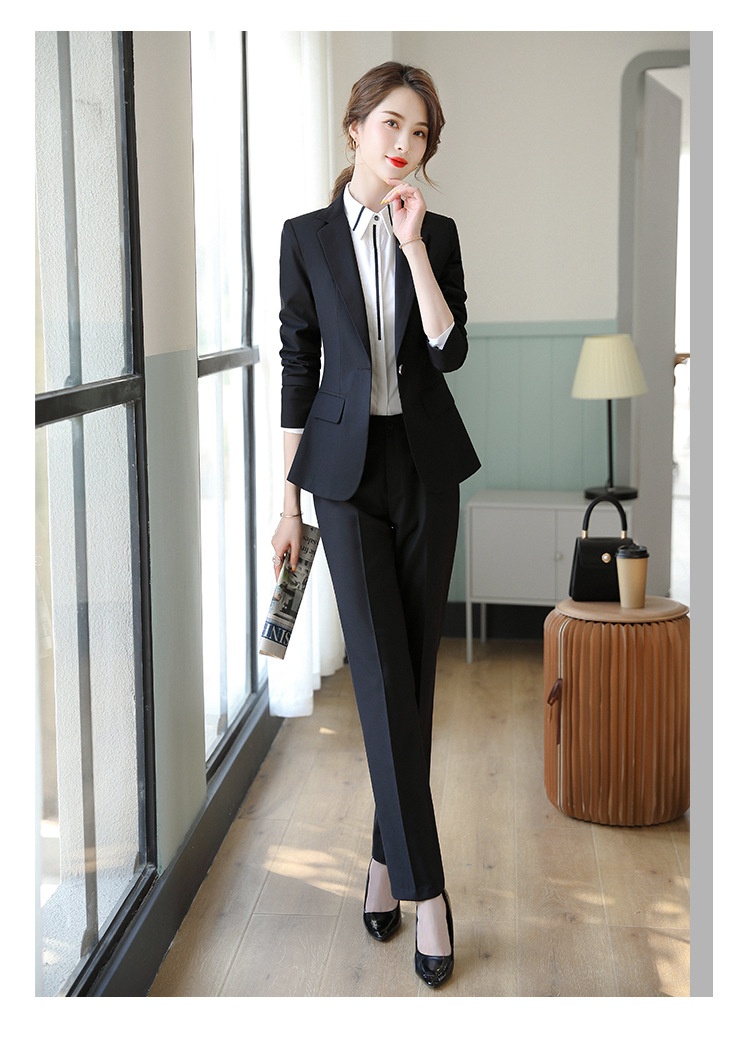 ChicShe Professional Suit For Women Hotel Front Desk Manager Sales Department Workwear Long Sleeve Set_voghion.com
