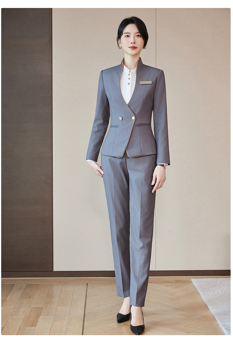 ChicShe 2025 Autumn Winter New Elegant Professional Suit Set For Women Flight Attendant Uniform Hotel Front Desk Reception Work_voghion.com
