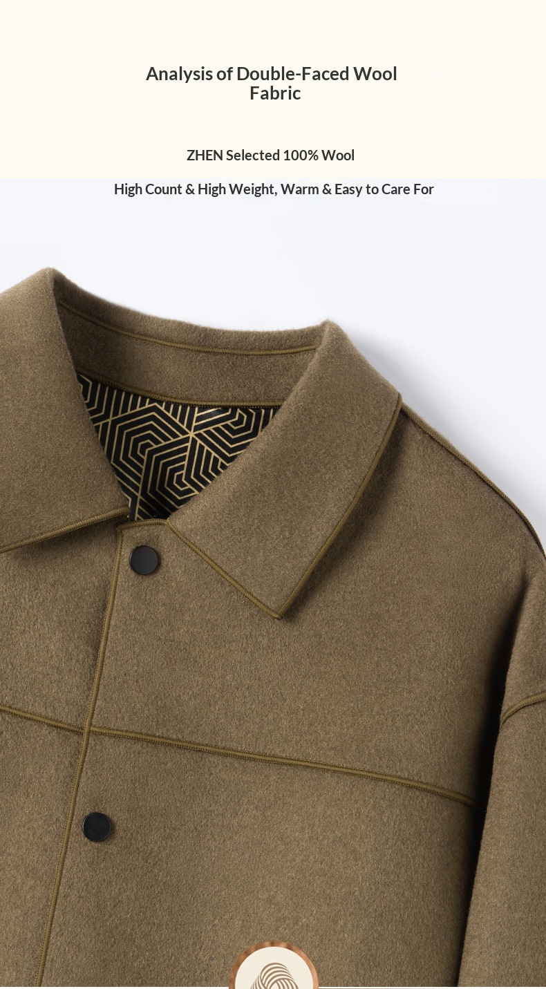 boy Boy 100% Autumn Winter Cashmere Executive Jacket Men's Short Lapel Wool Double-Sided Coat_voghion.com