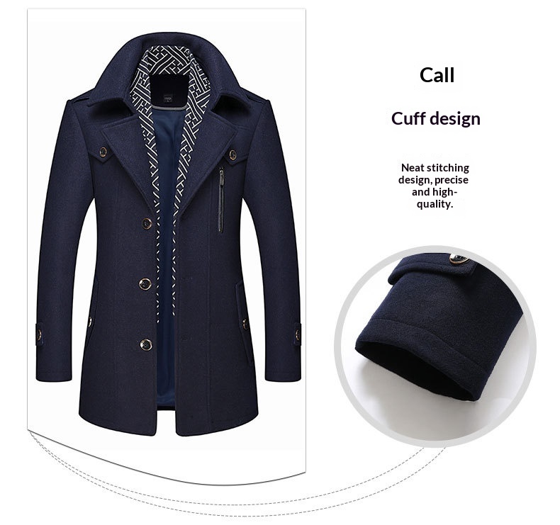 boy Boy New In Stock Wool Autumn Winter Men's Scarf Collar Warm Woolen Trench Middle-aged Coat Jacket_voghion.com