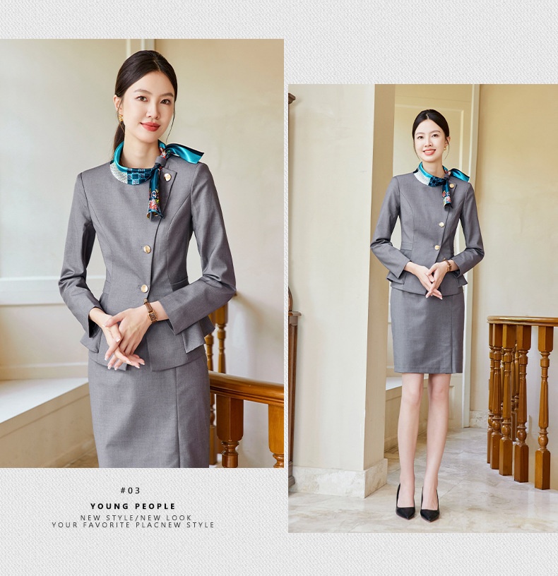 ChicShe all'ingrosso primavera e autunno salone di bellezza hotel reception reception uniforme da lavoro personale di servizio set completo professionale per_voghion.com