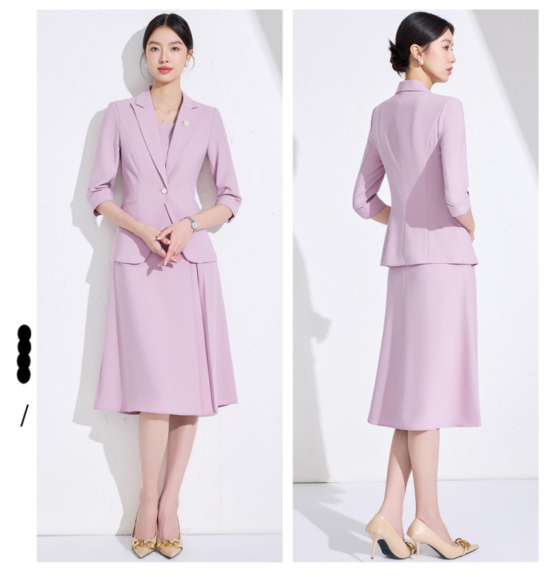 ChicShe Three-quarter Sleeve Small Collar Jacket Women Pants Dress Spring Summer Autumn Two-piece Suit High-end Fashionable_voghion.com