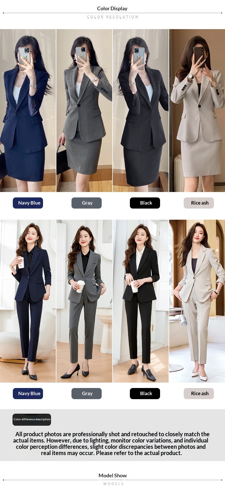 ChicShe 2024 Spring And Autumn New Beige Long Sleeve Professional Small Blazer Jacket Women's Pants Skirt Two-Piece Set_voghion.com