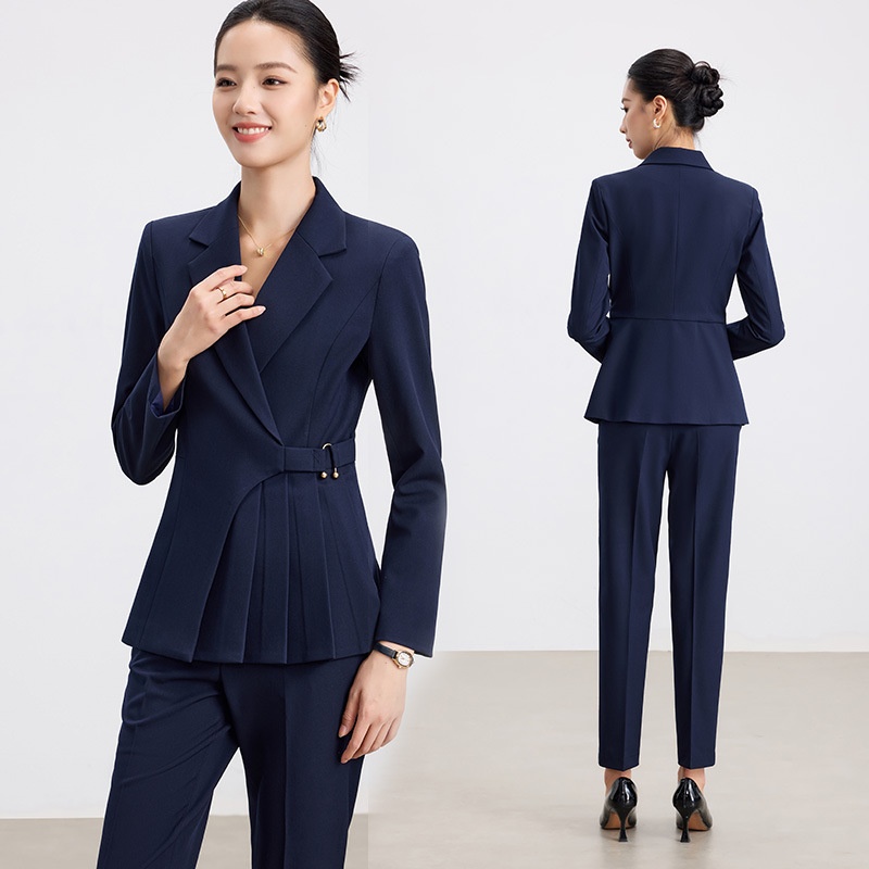 ChicShe 2025 Autunno Elegante Completo Nero da Donna Completo da Lavoro di Alta Qualità per Hotel Reception Gioielleria Negozio Abbigliamento da Lavoro per Donna_voghion.com