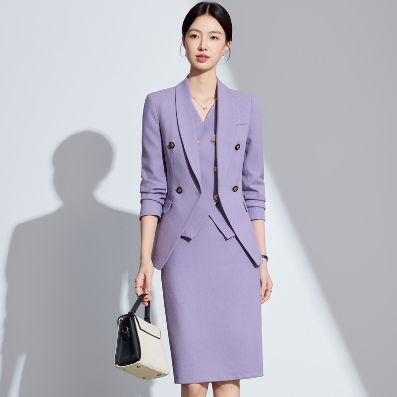 ChicShe Red Long Sleeve Blazer Women's Vest Pants Three-Piece Set Autumn Winter New Professional Fashion High-End Feel_voghion.com