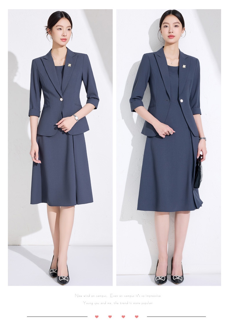 ChicShe Three-quarter Sleeve Small Collar Jacket Women Pants Dress Spring Summer Autumn Two-piece Suit High-end Fashionable_voghion.com