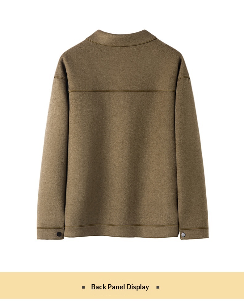 boy Boy 100% Autumn Winter Cashmere Executive Jacket Men's Short Lapel Wool Double-Sided Coat_voghion.com