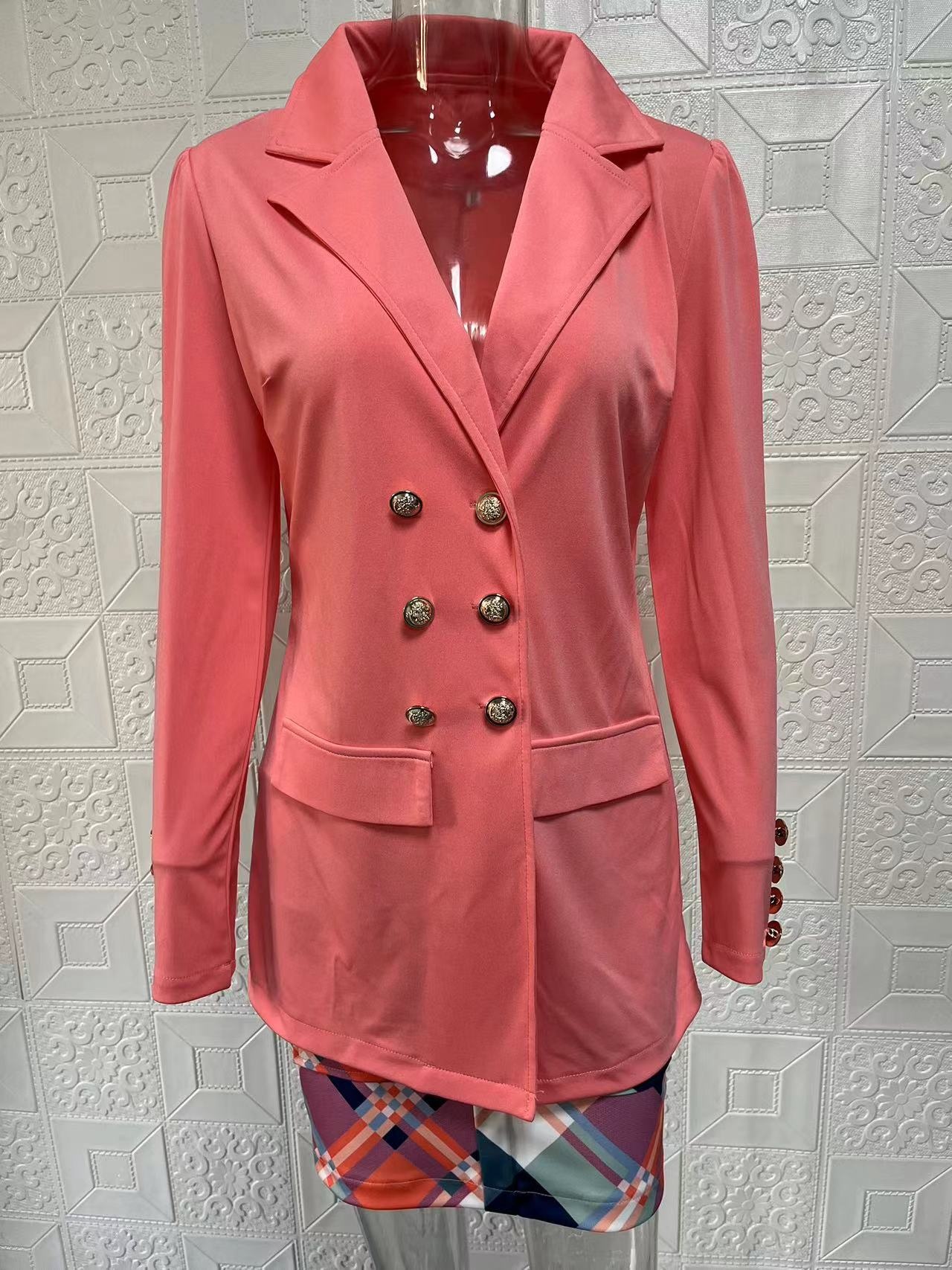 ChicShe Collection Printemps-Automne 2025 : Ensemble jupe courte à manches princesse imprimée, élégant et tendance pour femmes_voghion.com