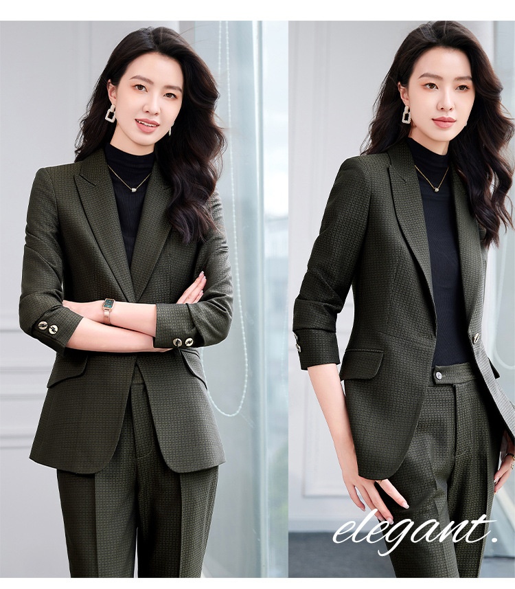 ChicShe Plaid Single Button Elegant Professional Suit Women's Formal Outfit Pants Long Sleeve Workplace Winter Temperament 2529_voghion.com