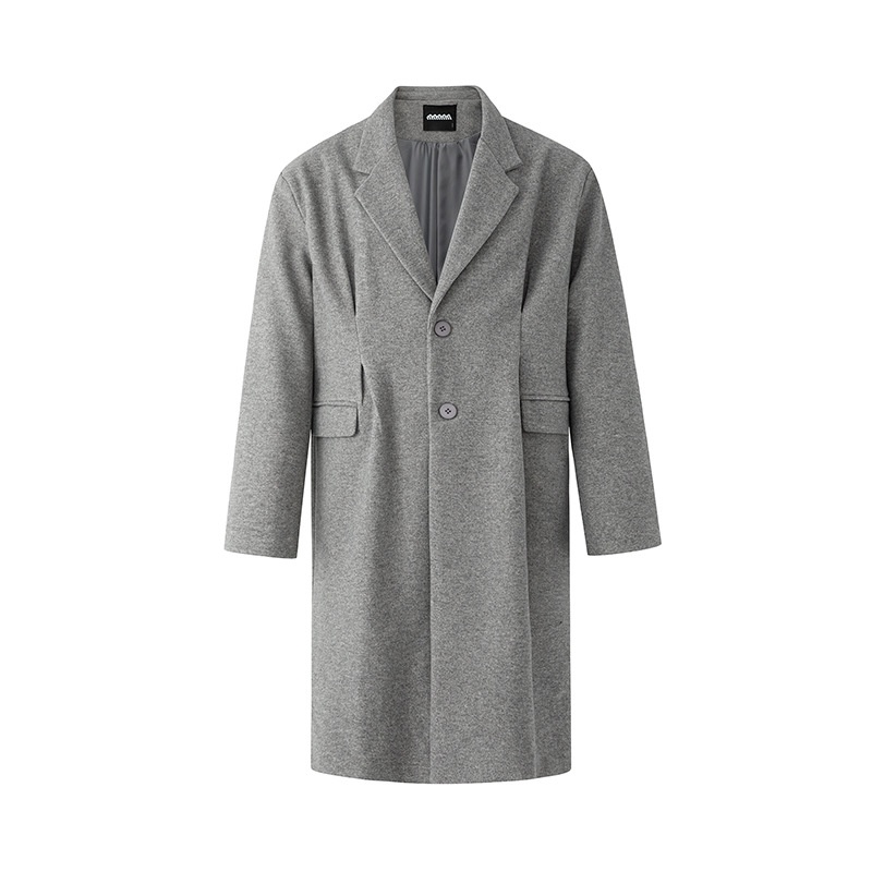 boy Boy MYQ Light Mature Mid-Length Wool For Men Winter Warm Suit Collar H-Type Woolen Trench Coat Korean Style Top_voghion.com