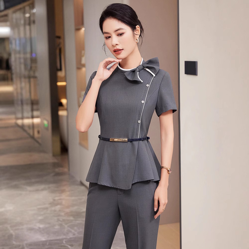 ChicShe 2025 Summer Fashion Women's Short Sleeve Professional Suit Dress High-end Reception Beauty Salon Hotel Front Desk_voghion.com