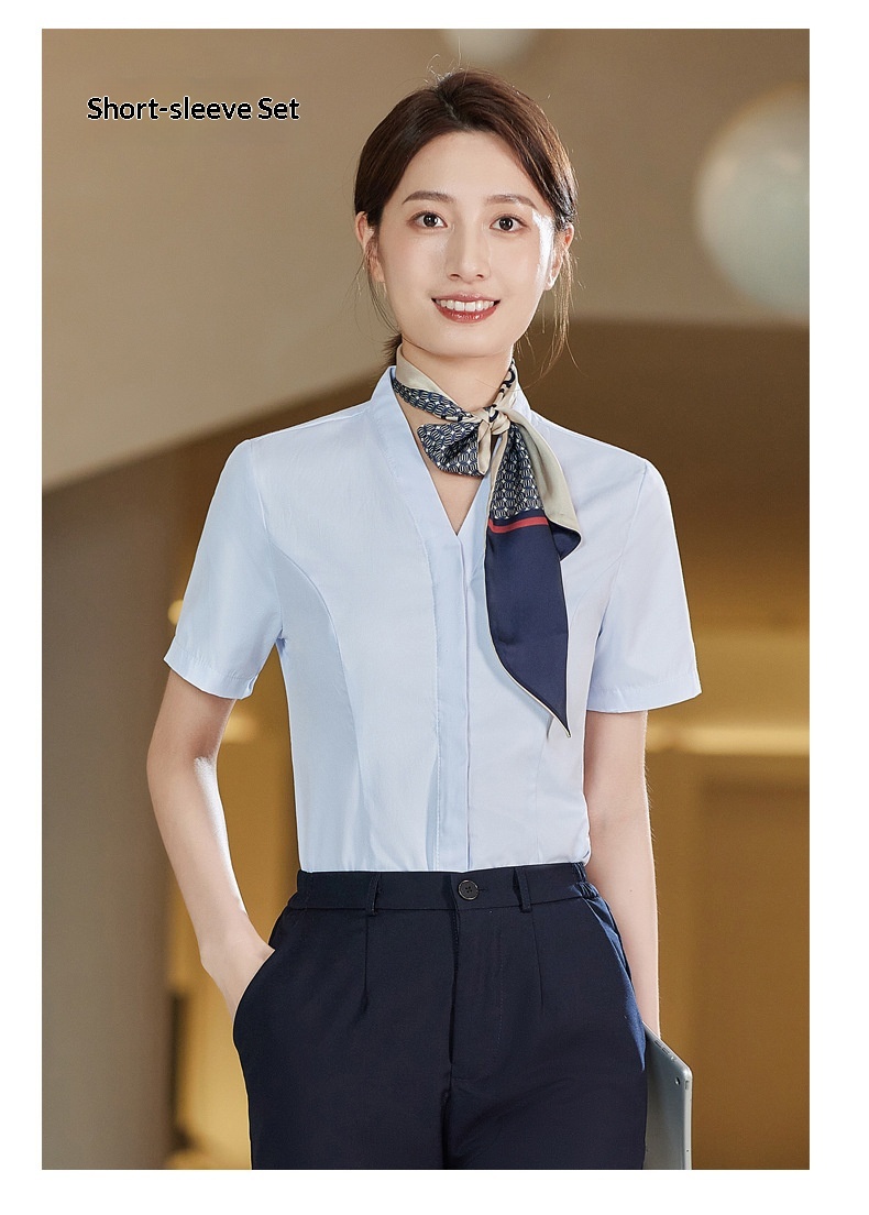 ChicShe China Mobile Company Business Hall Work For Men Women Long And Shirts Uniforms Short Sleeve Full Set New Style_voghion.com