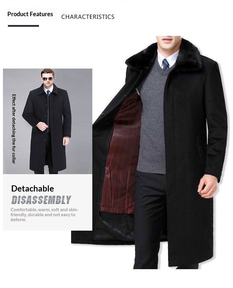 boy Boy Boy Winter Thick In-Stock Trench Business Casual Mid-Length Thickened Wool Coat Men's Large Lapel_voghion.com