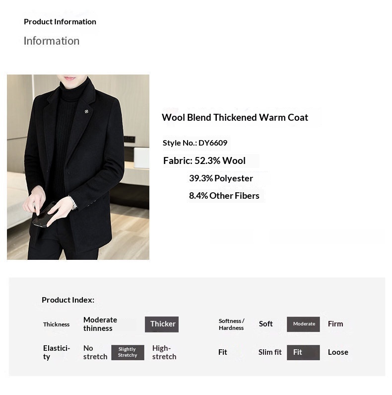 boy Boy Klonti - Autumn Winter Mid-Length Men's Wool With Turn-Down Collar Trench Coat D6609-p135_voghion.com