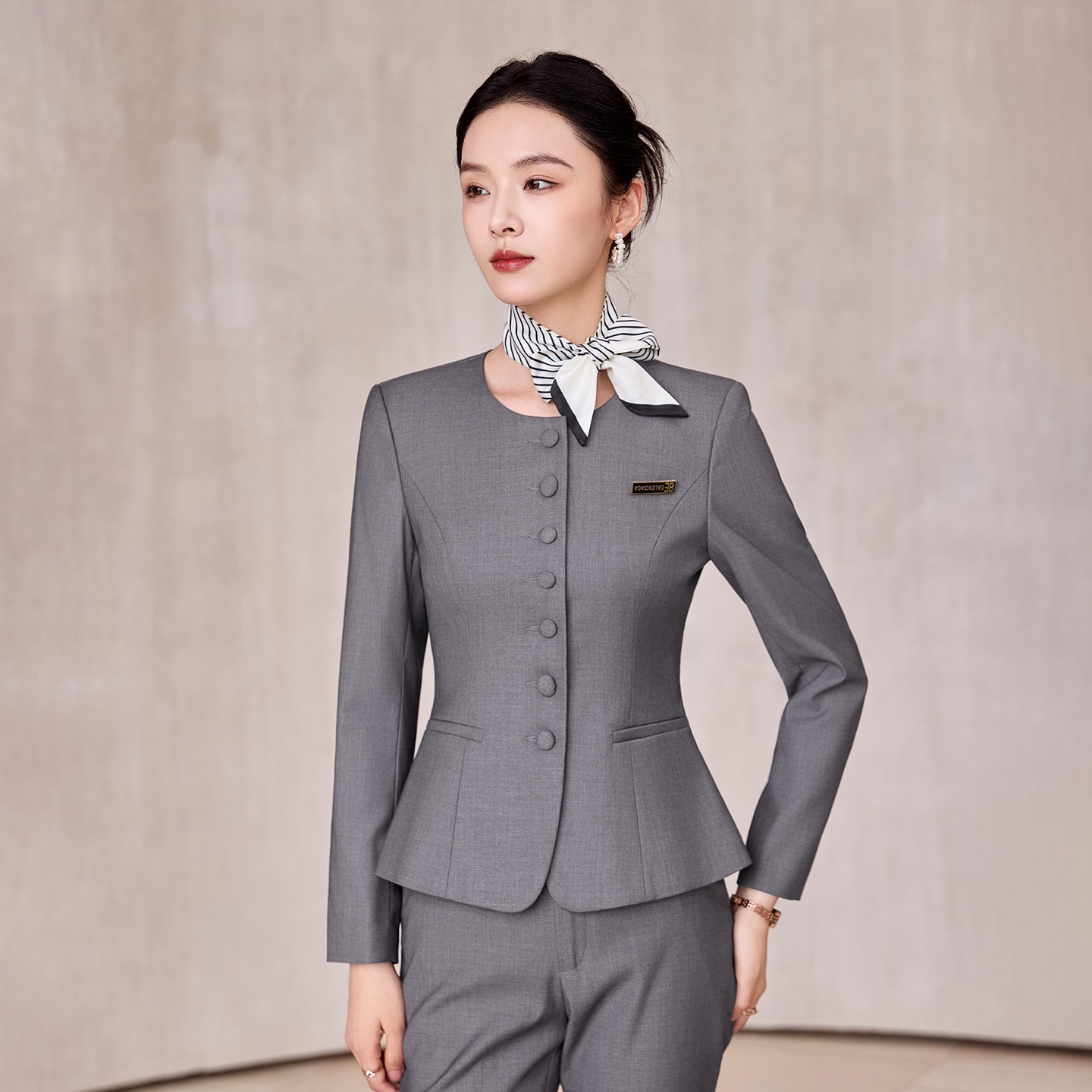ChicShe Spring And Autumn Long Sleeve Suit Pants Women Professional High-end Fashion Slim Fit Navy Blue Sales Department_voghion.com
