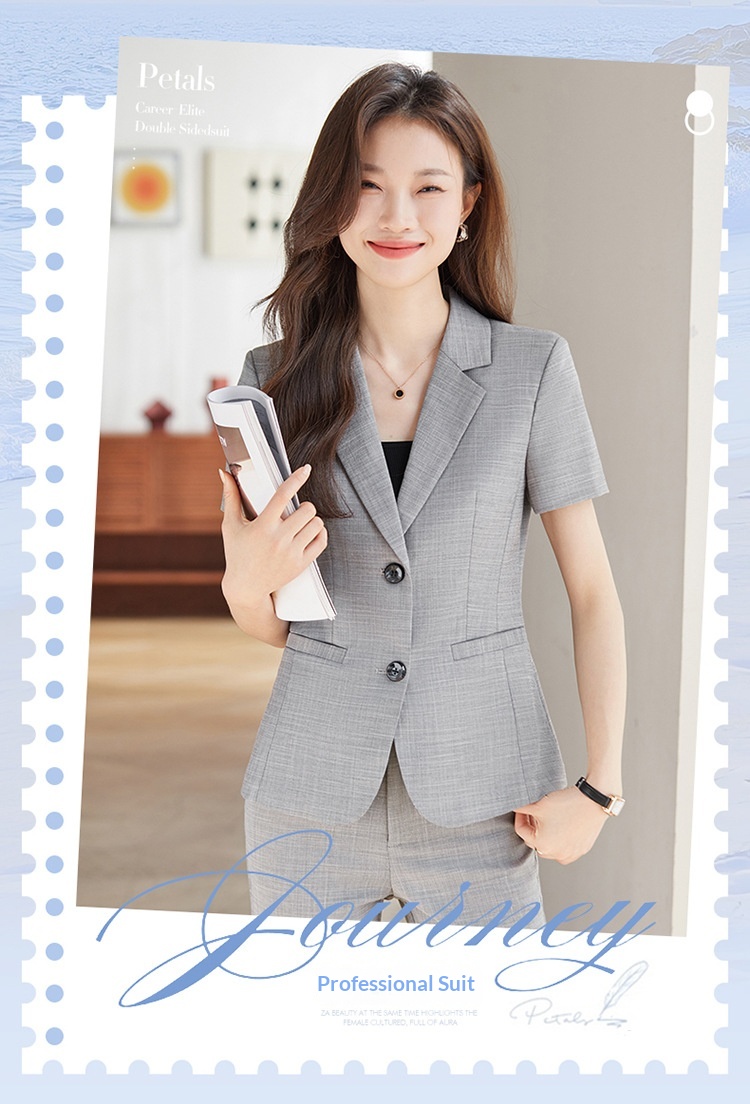 ChicShe Fashion Trendy Elegant Slim Fit Jewelry Beautician Front Desk Workwear 2025 Summer Short Sleeve Formal Suit_voghion.com