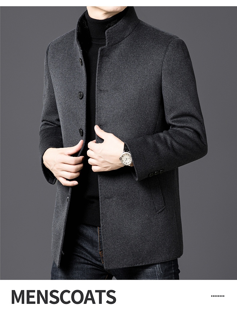 boy Boy Men's Wool Coa For Auumn And Winer, Business Casual, Middle-aged Dad, Wrinkle-Free, Warm, Down, Mink Fur Collar_voghion.com