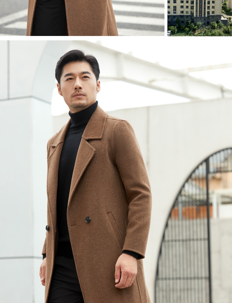 boy Boy Boy Autumn Winter New Double-Sided Cashmere Men's Mid-Length Pure Wool Trench Coat Trendy Business Versatile Jacket_voghion.com