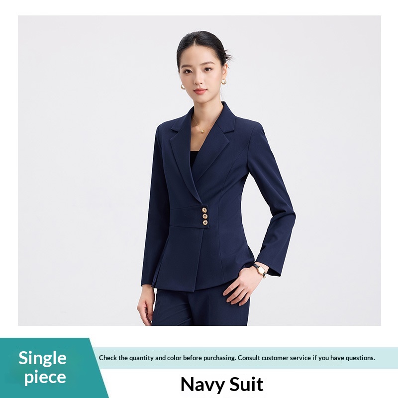 ChicShe 2025 Autunno Elegante Completo Nero da Donna Completo da Lavoro di Alta Qualità per Hotel Reception Gioielleria Negozio Abbigliamento da Lavoro per Donna_voghion.com