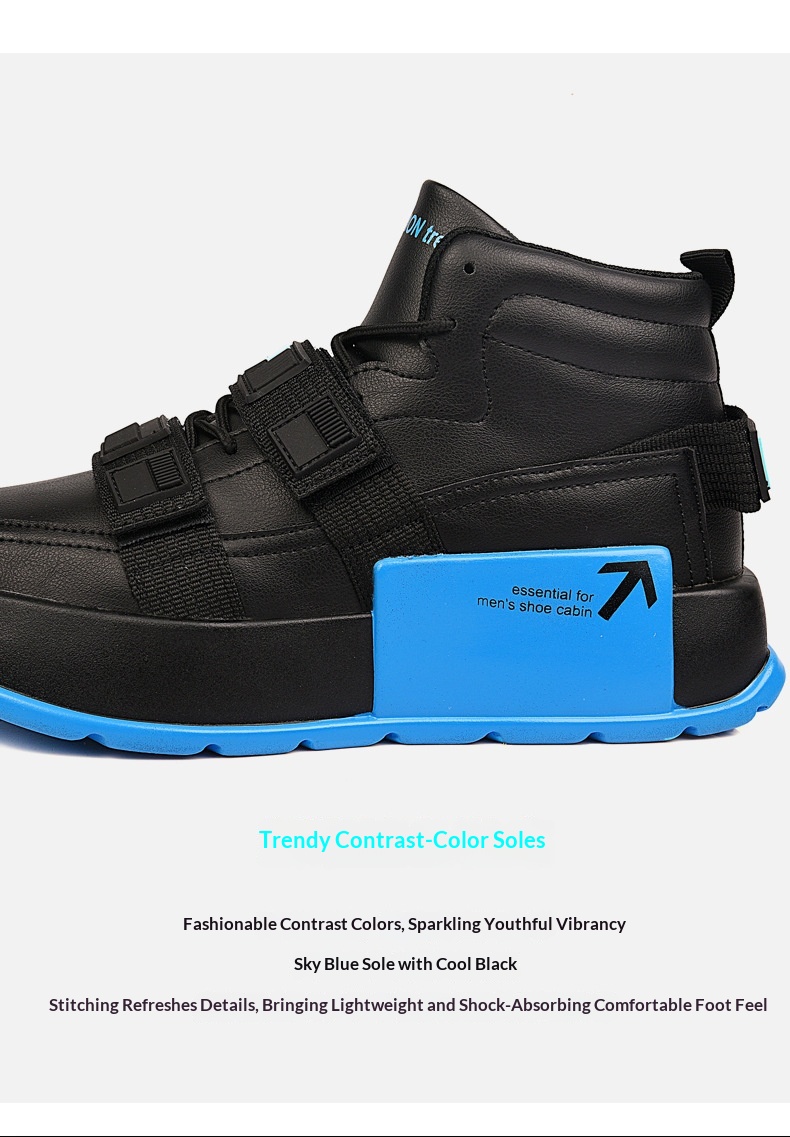 Glide Glide European Station High-Top Thick-Soled Martin Autumn Ins Casual Sneakers Motorcycle Boots Trendy Cycling Men's Shoes_voghion.com