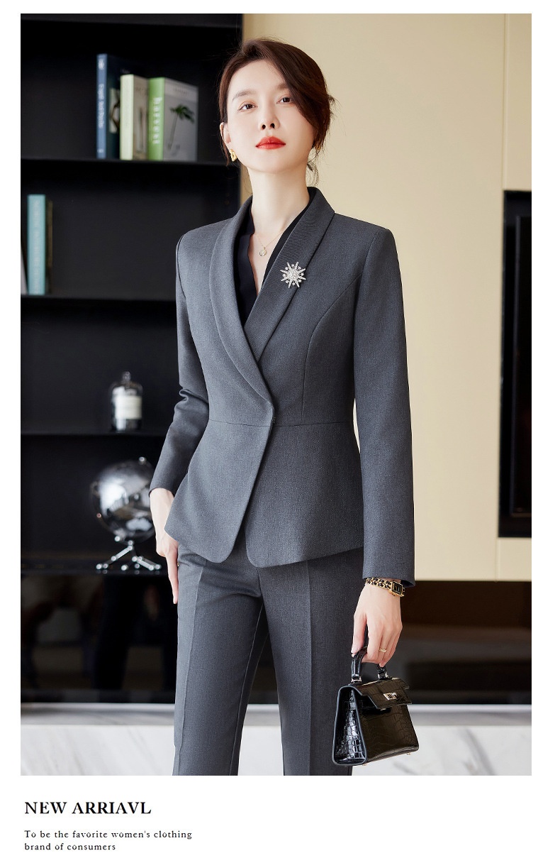 Ensemble tailleur manches longues haut de gamme ChicShe pour femme, tenue professionnelle élégante style déesse, réception de bijouterie_voghion.com