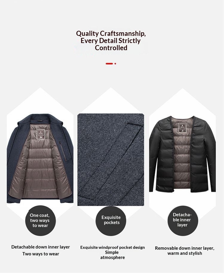 boy Boy Autumn Winter New Men's Clothing Turn-down Collar Double-sided Wool Coat With Detachable Inner Liner Warm Woolen Jacket_voghion.com