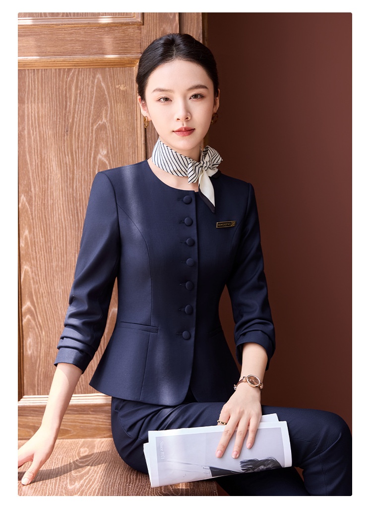 ChicShe Spring And Autumn Long Sleeve Suit Pants Women Professional High-end Fashion Slim Fit Navy Blue Sales Department_voghion.com
