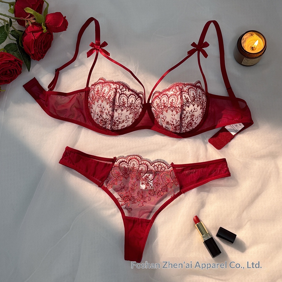 Eros Lab Foreign Trade Source Paar Spaß Transparentes Netz Stickerei Dreipunkt Stil Sexy Dessous Set 57_voghion.com