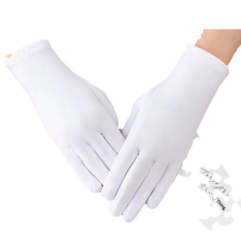 boy Boy Thin Velvet Warm Autumn Thick Cold-proof Solid Color Black White Men Driving Square Dance Etiquette Gloves Thickened_voghion.com