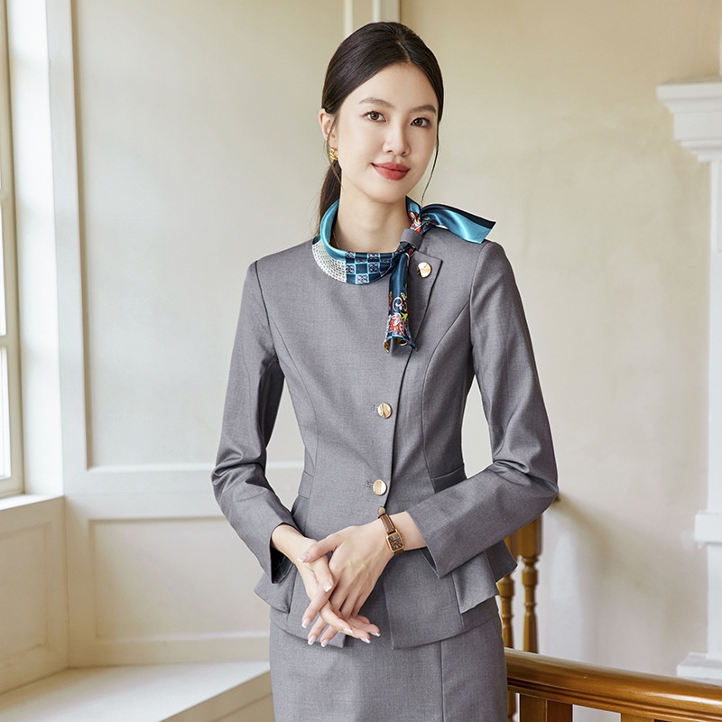 ChicShe all'ingrosso primavera e autunno salone di bellezza hotel reception reception uniforme da lavoro personale di servizio set completo professionale per_voghion.com