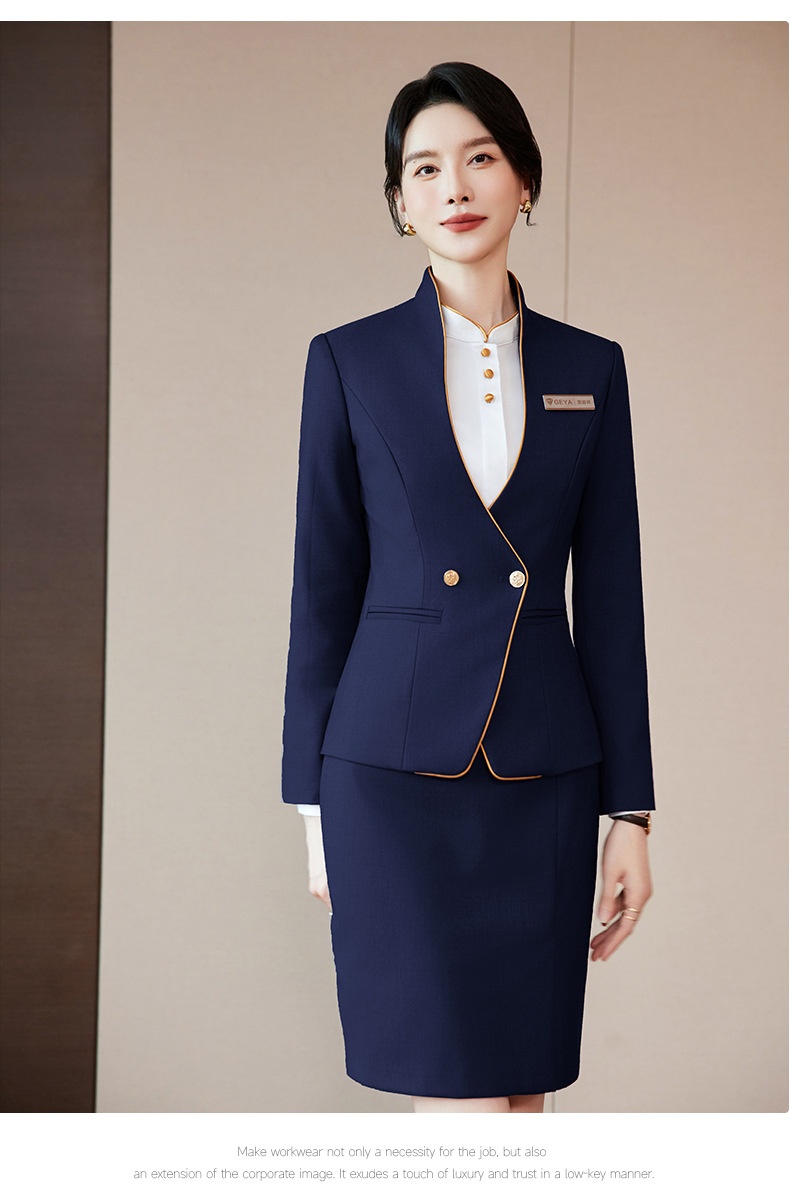 ChicShe 2025 Autumn Winter New Elegant Professional Suit Set For Women Flight Attendant Uniform Hotel Front Desk Reception Work_voghion.com