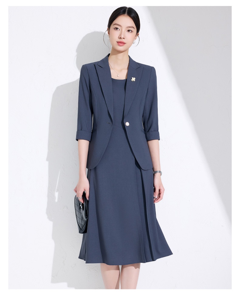 ChicShe Three-quarter Sleeve Small Collar Jacket Women Pants Dress Spring Summer Autumn Two-piece Suit High-end Fashionable_voghion.com