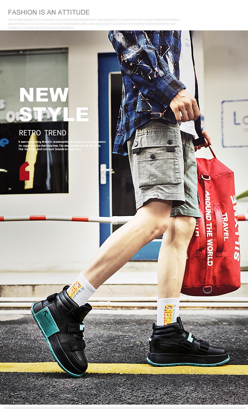 Glide Glide European Station High-Top Thick-Soled Martin Autumn Ins Casual Sneakers Motorcycle Boots Trendy Cycling Men's Shoes_voghion.com