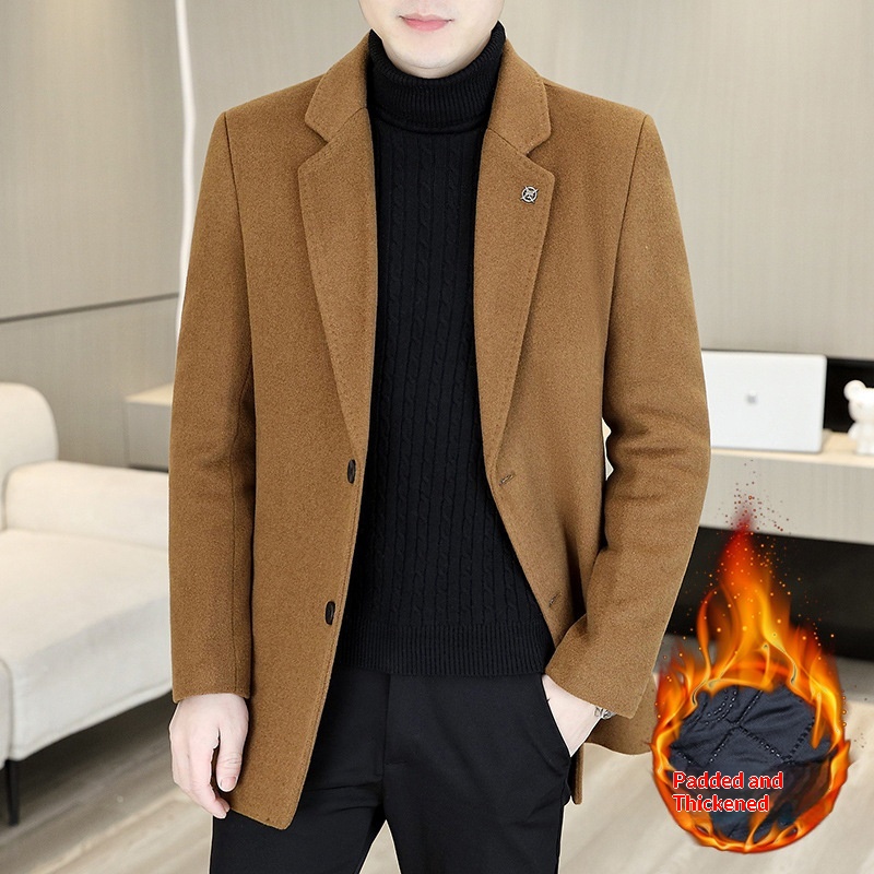 boy Boy Klonti - Autumn Winter Mid-Length Men's Wool With Turn-Down Collar Trench Coat D6609-p135_voghion.com