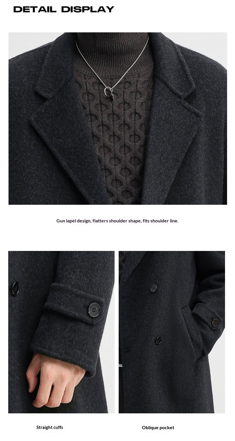 Boy Herren-Wollmantel Herbst/Winter 2025, doppelseitig, mittellang, mit Kragen, zweireihig, aus Wolle_voghion.com