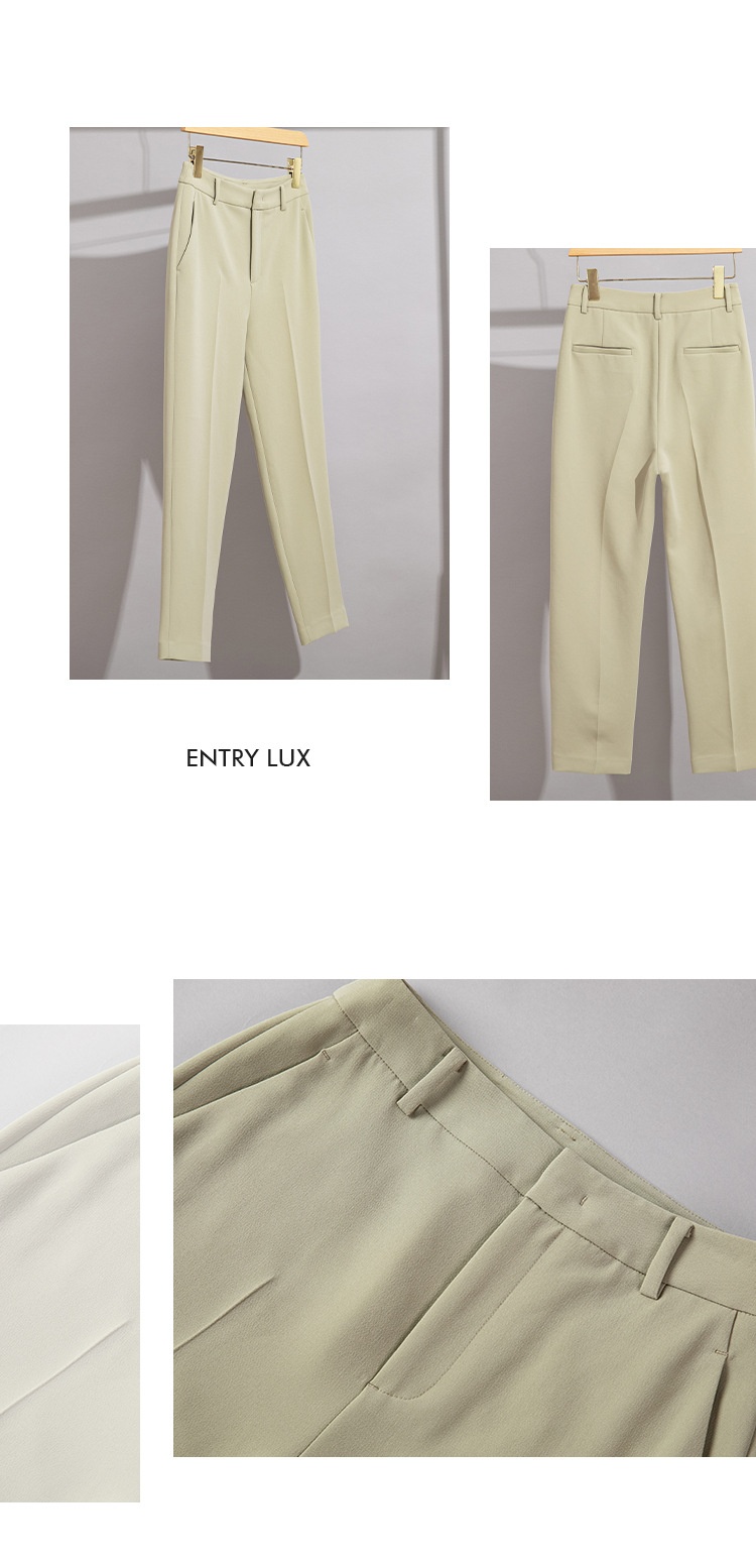 ChicShe Spring And Autumn New Light Green Acetate Small Blazer One Button Two-Piece Professional Suit Set Slim Pants Little_voghion.com