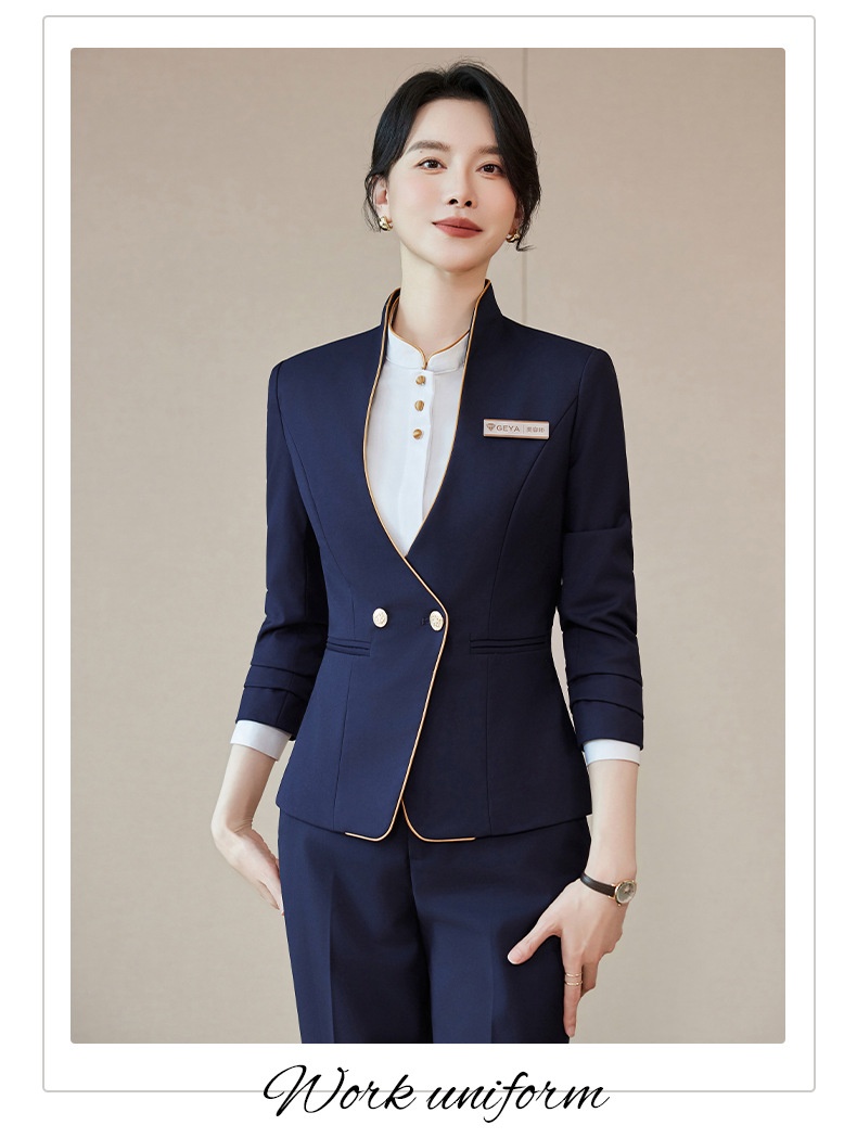 ChicShe 2025 Autumn Winter New Elegant Professional Suit Set For Women Flight Attendant Uniform Hotel Front Desk Reception Work_voghion.com